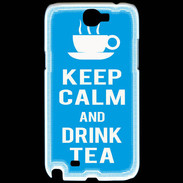 Coque Samsung Galaxy Note 2 Keep Calm Drink Tea Cyan