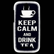 Coque HTC One SV Keep Calm Drink Tea Noir