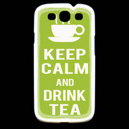 Coque Samsung Galaxy S3 Keep Calm Drink Tea Vert pomme