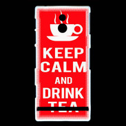 Coque Sony Xperia P Keep Calm Drink Tea Rouge