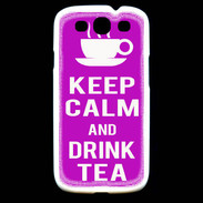Coque Samsung Galaxy S3 Keep Calm Drink Tea Violet