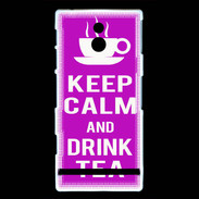 Coque Sony Xperia P Keep Calm Drink Tea Violet