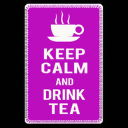 Etui carte bancaire Keep Calm Drink Tea Violet