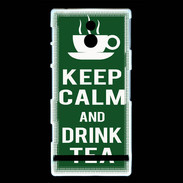 Coque Sony Xperia P Keep Calm Drink Tea Vert