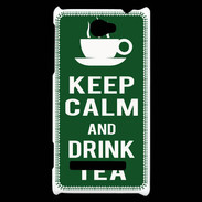 Coque HTC Windows Phone 8S Keep Calm Drink Tea Vert