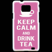 Coque Samsung Galaxy S2 Keep Calm Drink Tea Rose