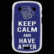 Coque Blackberry Bold 9900 Keep Calm Have a beer Bleu