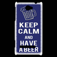 Coque HTC Windows Phone 8S Keep Calm Have a beer Bleu
