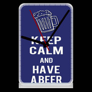 Pendule de bureau Keep Calm Have a beer Bleu