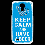 Coque Samsung Galaxy S4 Keep Calm Have a beer Cyan