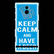 Coque Sony Xperia P Keep Calm Have a beer Cyan