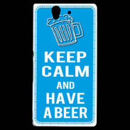 Coque Sony Xperia Z Keep Calm Have a beer Cyan