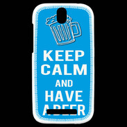 Coque HTC One SV Keep Calm Have a beer Cyan