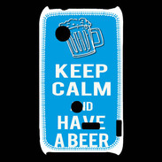 Coque Sony Xperia Typo Keep Calm Have a beer Cyan
