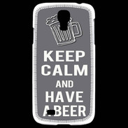 Coque Samsung Galaxy S4 Keep Calm Have a beer Gris