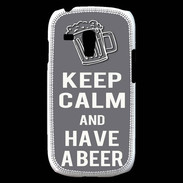 Coque Samsung Galaxy S3 Mini Keep Calm Have a beer Gris