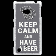 Coque Nokia Lumia 720 Keep Calm Have a beer Gris