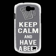 Coque Samsung Galaxy Express Keep Calm Have a beer Gris