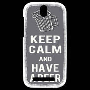 Coque HTC One SV Keep Calm Have a beer Gris