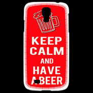 Coque Samsung Galaxy S4 Keep Calm Have a beer Rouge