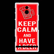 Coque Sony Xperia P Keep Calm Have a beer Rouge