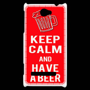 Coque HTC Windows Phone 8S Keep Calm Have a beer Rouge