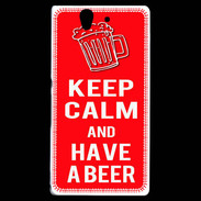 Coque Sony Xperia Z Keep Calm Have a beer Rouge