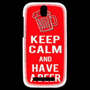Coque HTC One SV Keep Calm Have a beer Rouge