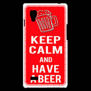 Coque LG Optimus L9 Keep Calm Have a beer Rouge