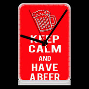 Pendule de bureau Keep Calm Have a beer Rouge