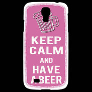 Coque Samsung Galaxy S4 Keep Calm Have a beer Rose