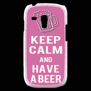 Coque Samsung Galaxy S3 Mini Keep Calm Have a beer Rose