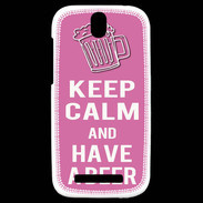 Coque HTC One SV Keep Calm Have a beer Rose