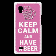 Coque LG Optimus L9 Keep Calm Have a beer Rose