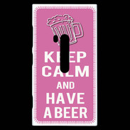 Coque Nokia Lumia 920 Keep Calm Have a beer Rose