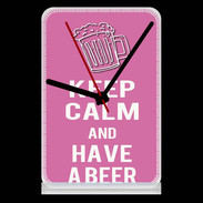 Pendule de bureau Keep Calm Have a beer Rose