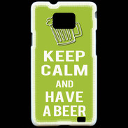 Coque Samsung Galaxy S2 Keep Calm Have a beer Vert pomme