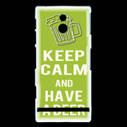 Coque Sony Xperia P Keep Calm Have a beer Vert pomme