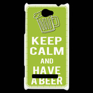 Coque HTC Windows Phone 8S Keep Calm Have a beer Vert pomme