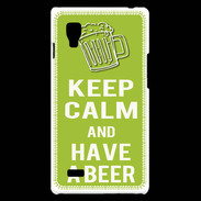 Coque LG Optimus L9 Keep Calm Have a beer Vert pomme