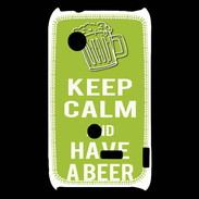Coque Sony Xperia Typo Keep Calm Have a beer Vert pomme