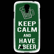 Coque Samsung Galaxy S4 Keep Calm Have a beer Vert