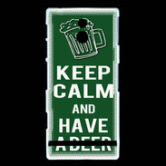 Coque Sony Xperia P Keep Calm Have a beer Vert