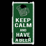 Coque HTC Windows Phone 8S Keep Calm Have a beer Vert