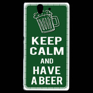 Coque Sony Xperia Z Keep Calm Have a beer Vert