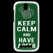 Coque HTC One SV Keep Calm Have a beer Vert