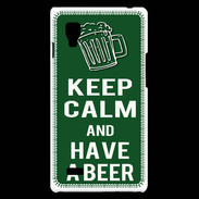 Coque LG Optimus L9 Keep Calm Have a beer Vert