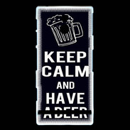 Coque Sony Xperia P Keep Calm Have a beer Noir