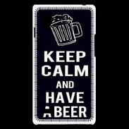 Coque LG Optimus L9 Keep Calm Have a beer Noir