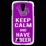 Coque Samsung Galaxy S4 Keep Calm Have a beer Violet